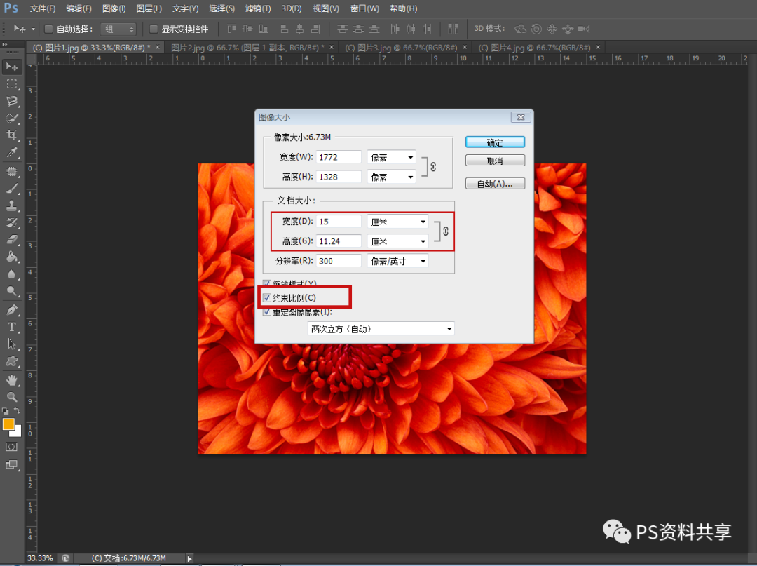ps圖片像素大小調整_ps圖片怎么調整尺寸大小_ps圖片修改尺寸大小
