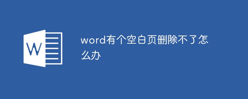 word有個空白頁刪除不了怎么辦