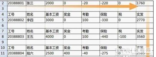 wps表格如何批量制作工資條4