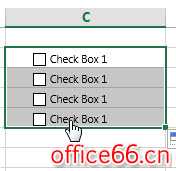 Excel 中如何一次插入多個復選框