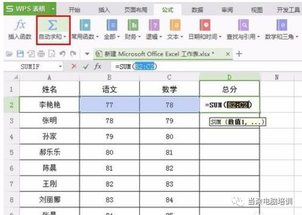 wpsxlsx表格自動求和_wps表格怎么自動求和_wpsexcel自動求和